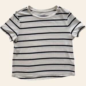 Old Navy Breton stripe crewneck tee white/navy regular fit minimalist 2010s